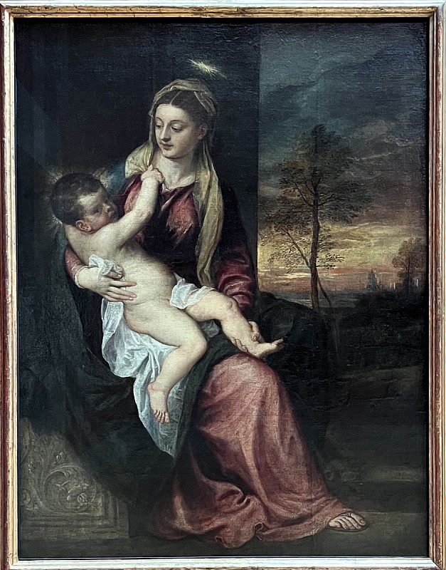 Titien — La Vierge et l'Enfant Jésus un soir 1560